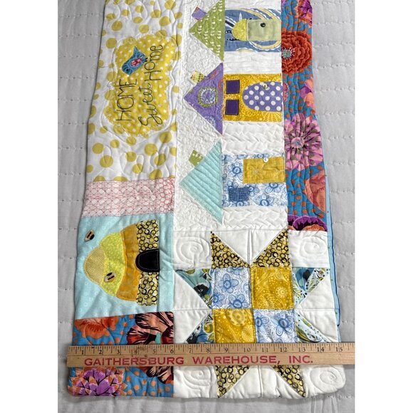 Handmade Quilted pillow sham sampler with applique New! Decorative Pillow Sham - Picture 7 of 7